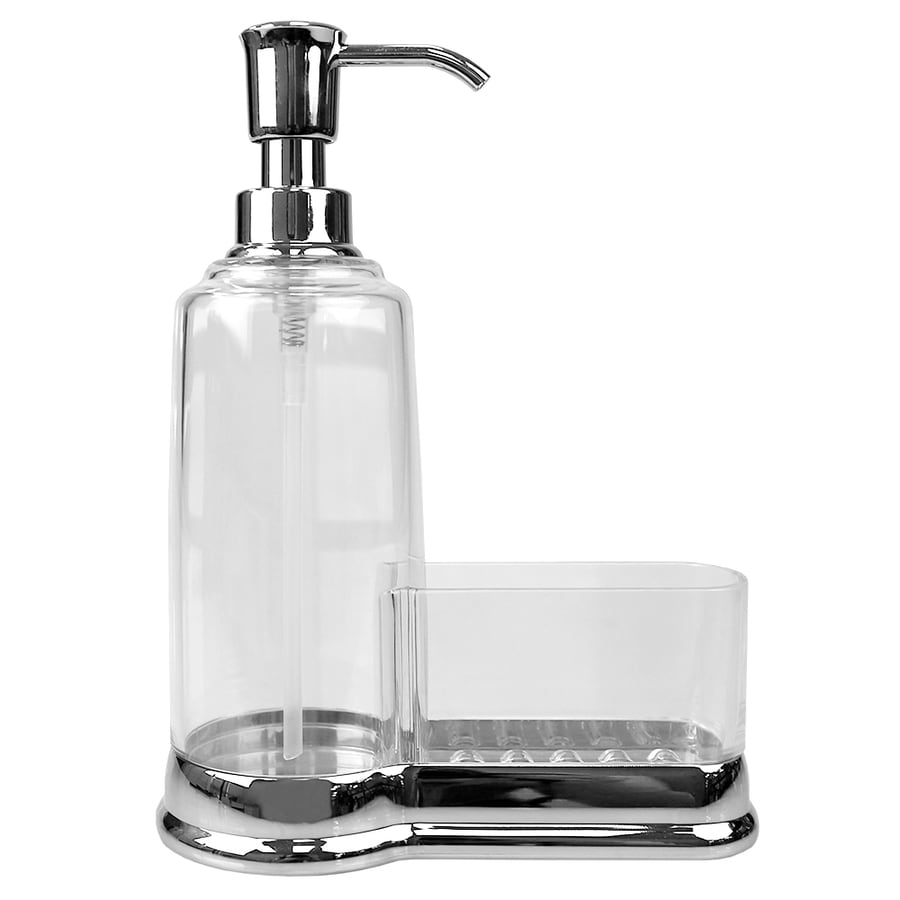 Home Basics Plastic Soap Dispenser with Sponge Compartment, Chrome in ...