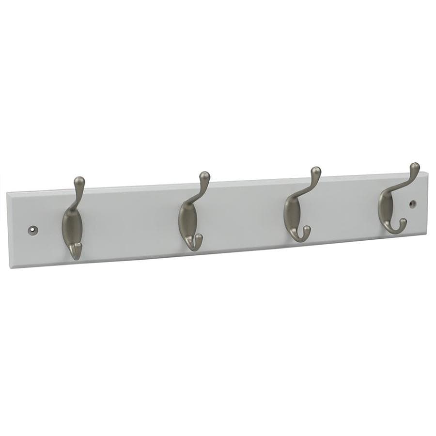 Home Basics 4 Double Hook Wall Mounted Hanging Rack, White in the Hooks ...