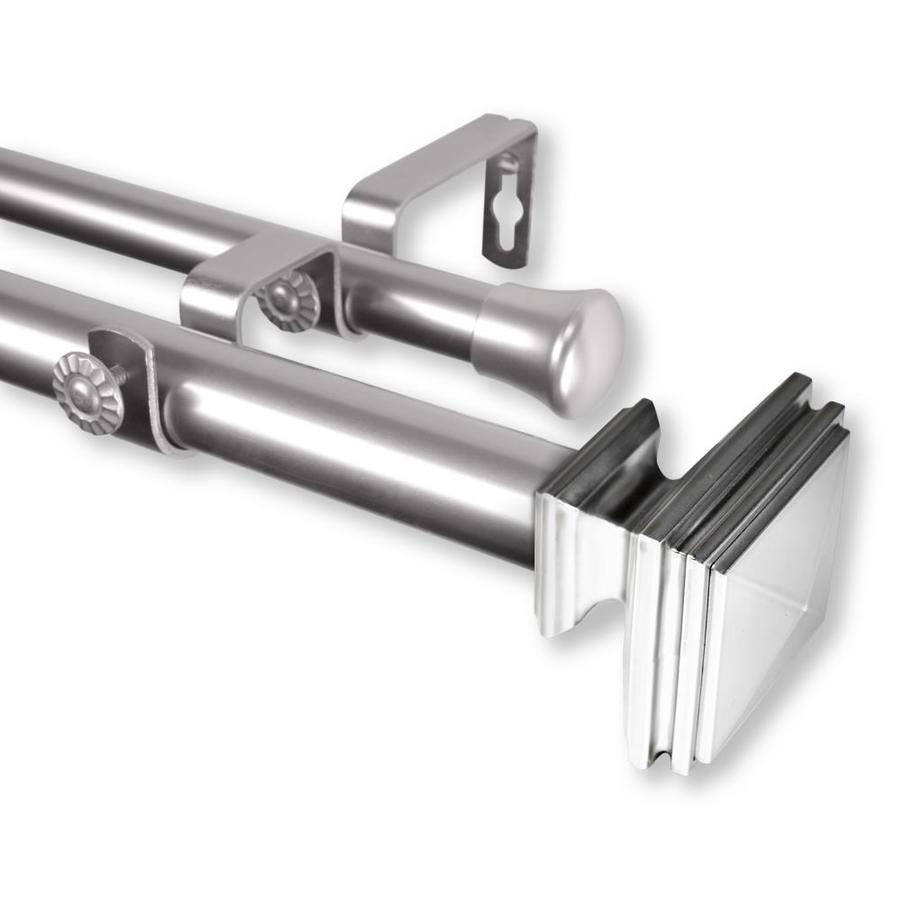 Hart & Harlow 120-in To 170-in Satin Nickel Steel Double Curtain Rod At ...