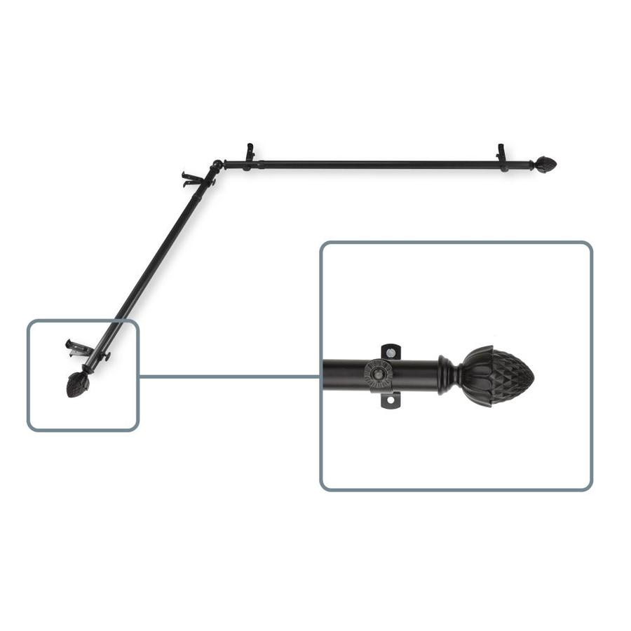 Hart Harlow 48 In To 84 In Black Steel Corner Curtain Rod At