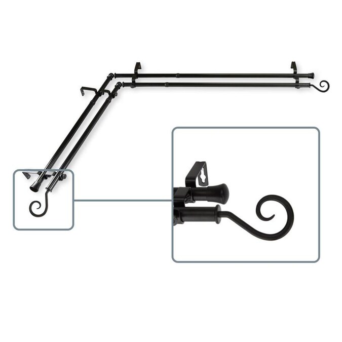Hart Harlow Swirl 13 16 In 65279 Double 120 To 170 Black Steel Corner Curtain Rod The Rods Department At Com - Corner Curtain Rod Connector Lowe S Hart Harlow Swirl 13 16 In 65279 Double 120 To 170 Black Steel Corner Curtain Rod The Rods Department At Com - Corner Curtain Rod Connector Lowe S