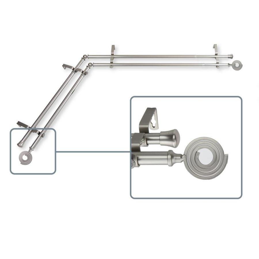Hart Harlow 66 In To 120 In Satin Nickel Steel Corner Curtain