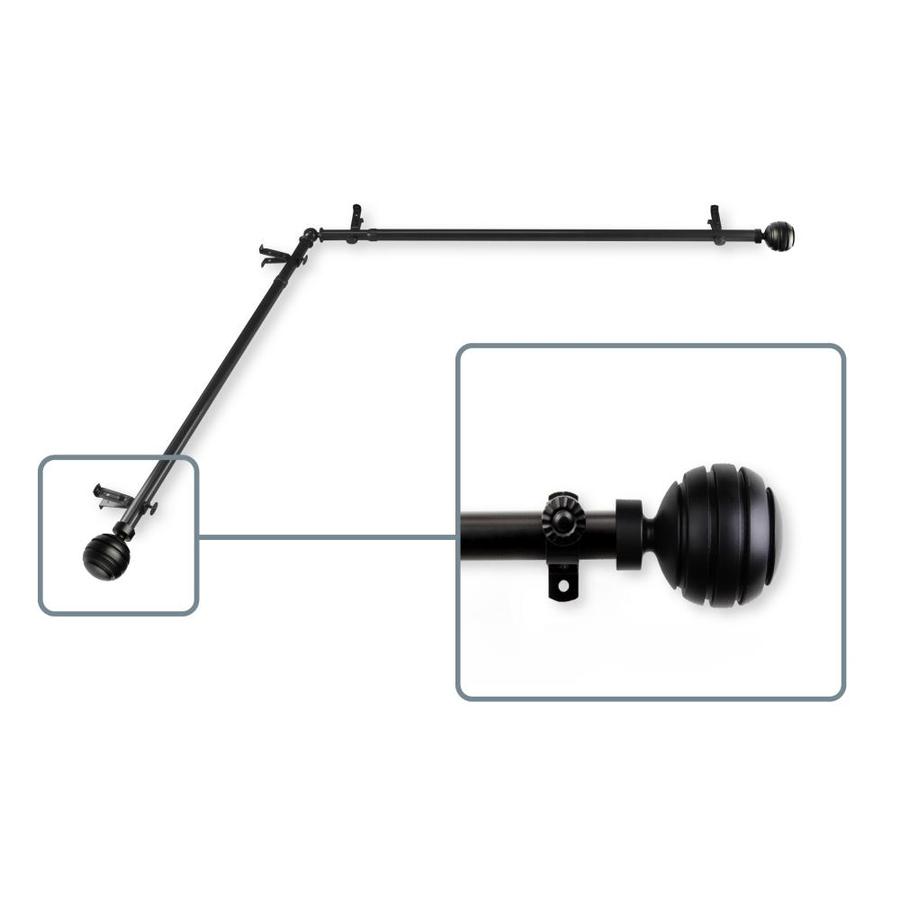 Hart Harlow 28 In To 48 In Black Steel Corner Curtain Rod At