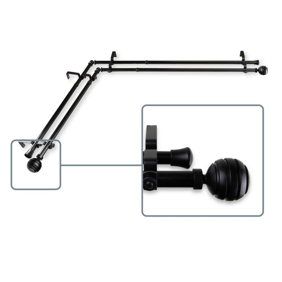 Hart Harlow 28 In To 48 In Black Steel Corner Curtain Rod At