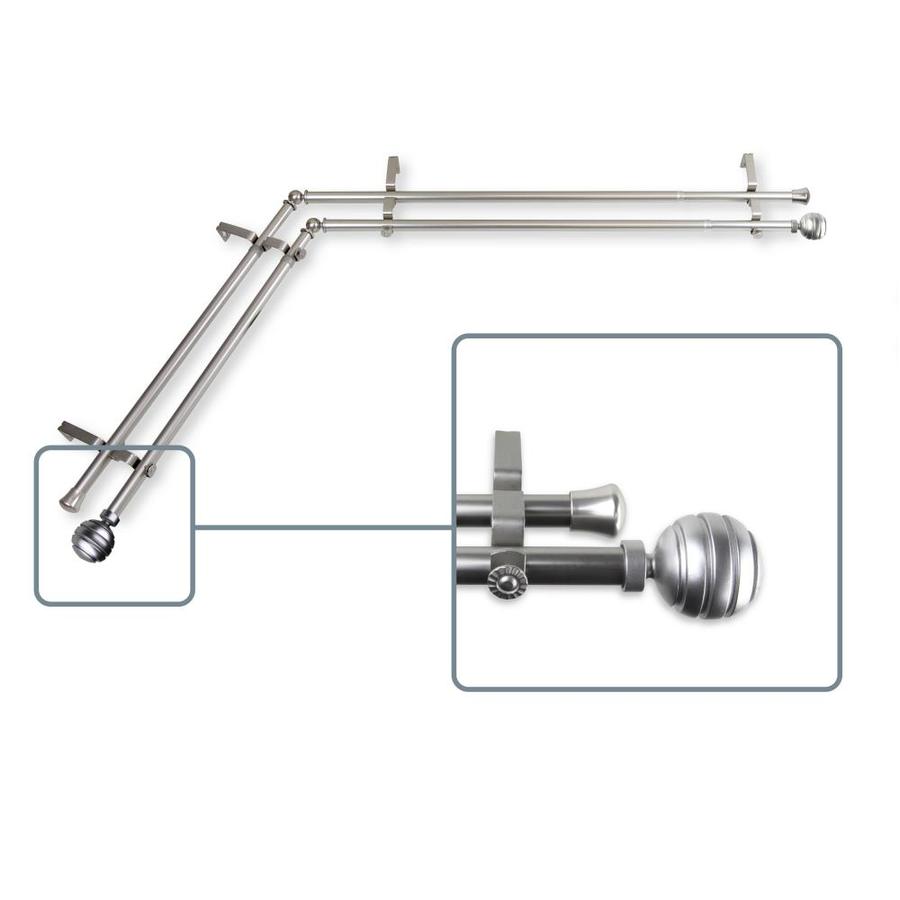 Hart Harlow 66 In To 120 In Satin Nickel Steel Corner Curtain