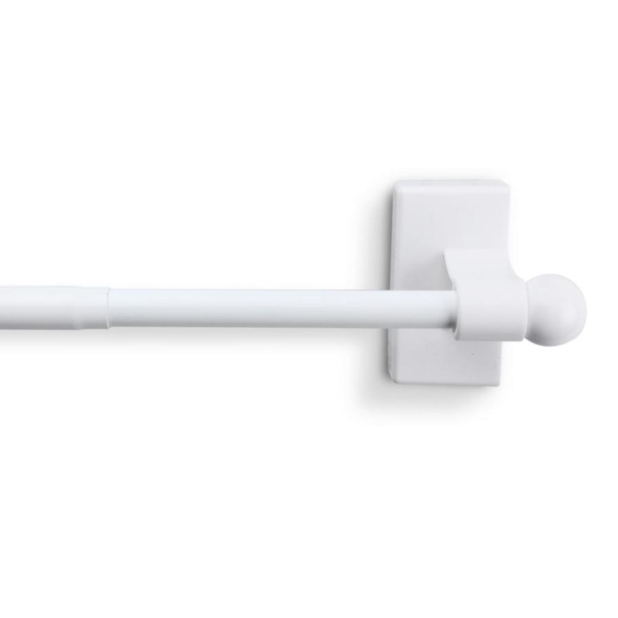 Hart & Harlow 7/16-in Magnetic 9-in to 16-in White Steel Single Curtain Rod