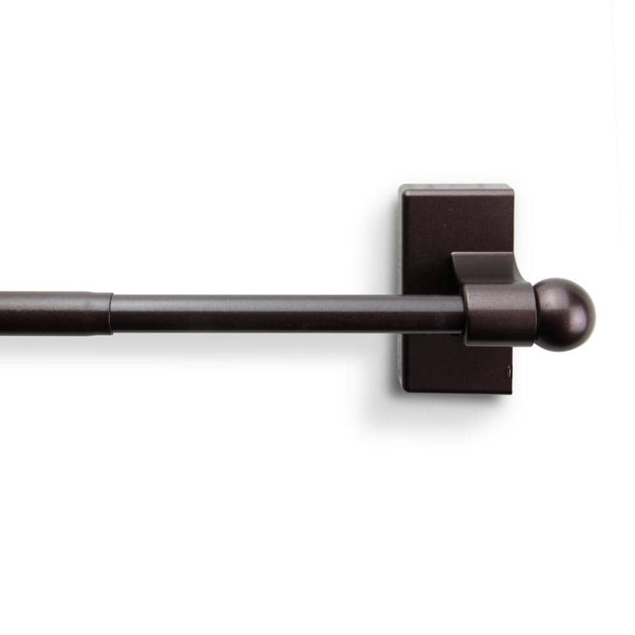 Hart & Harlow 7/16-in Magnetic 9-in to 16-in Cocoa Steel Single Curtain Rod