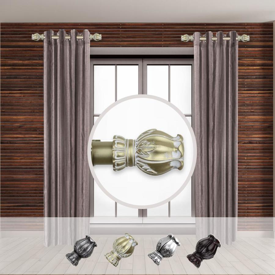 Hart & Harlow 1-in Raelynn 2-Pack 12-in to 20-in Light Gold Steel Side Curtain Rod