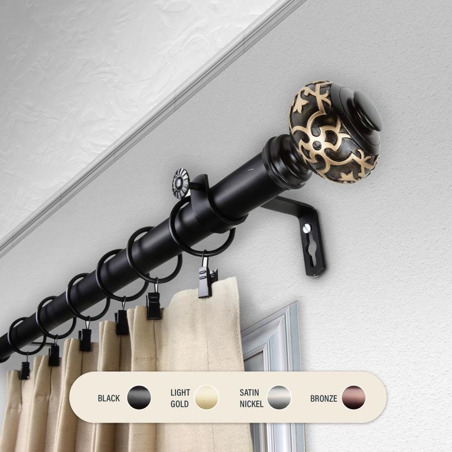 Hart Harlow Gene 1 In Curtain Rod 160 240 In Black At Lowes Com