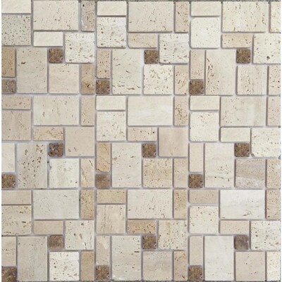 6 Pack 12 In X Versailles Mosaic Travertine Tile Common Actual