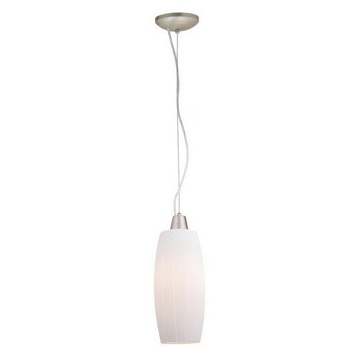 Access Lighting 4 3 In W Ami Pearl Brushed Steel Art Glass Mini - White Art Glass Mini Pendant Access Lighting 4 3 In W Ami Pearl Brushed Steel Art Glass Mini - White Art Glass Mini Pendant
