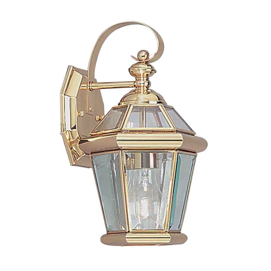 Livex Lighting 2061-02 Georgetown 11-in Polished Brass Outdoor Wall Light