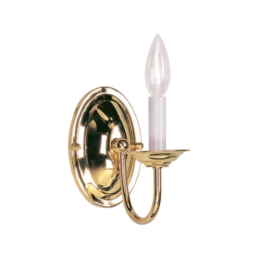 Livex Lighting Williamsburg 4.25-in W 1-Light Polished ... on Brass Sconce Light id=64719