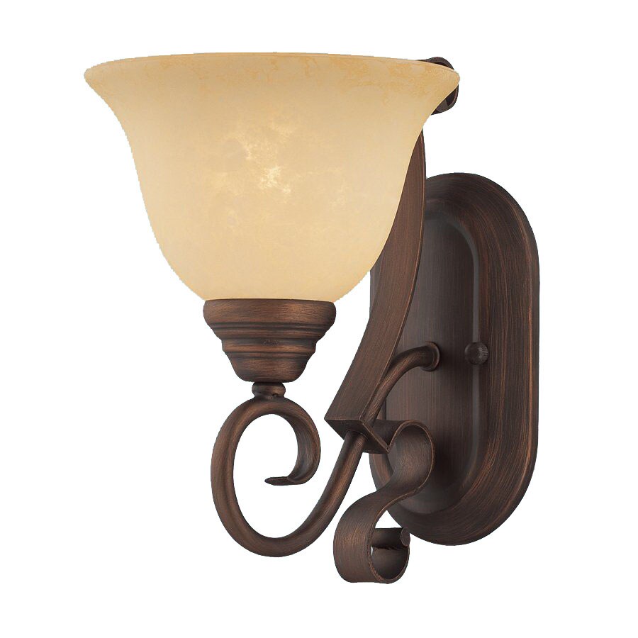 Shop Millennium Lighting Auburn 7.5-in W 1-Light Rubbed Bronze Arm Wall Sconce at Lowes.com