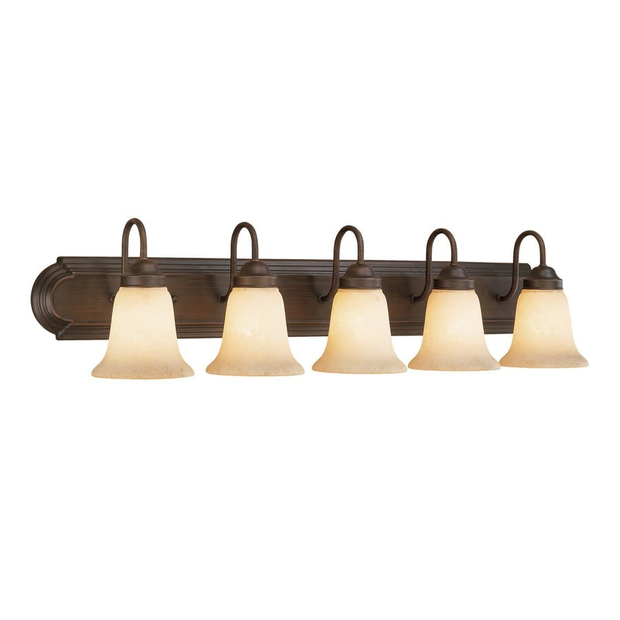 Millennium Lighting 5-Light 36-in Rubbed Bronze Bell Vanity Light at