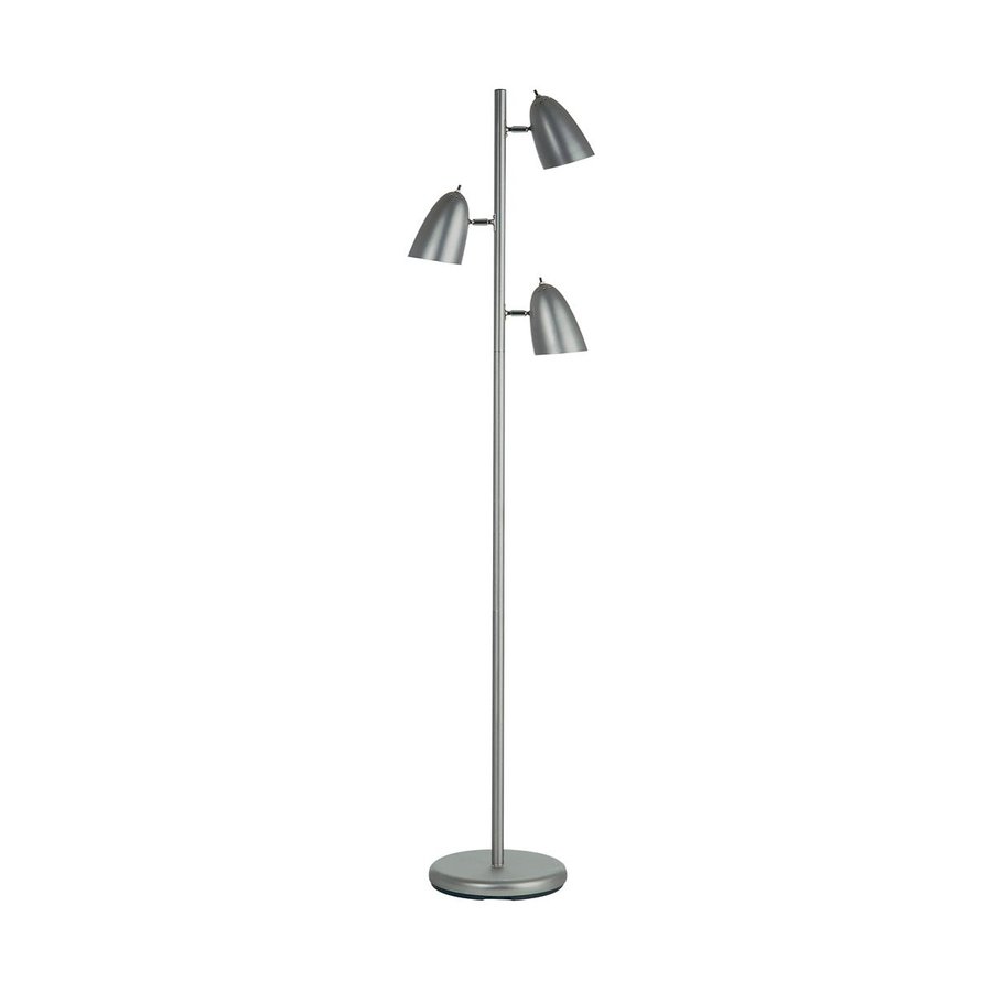 Dainolite Lighting 64 In Satin Chrome Multi Head Floor Lamp Dainolite Lighting 64 In Satin Chrome Multi Head Floor Lamp With Metal Shade