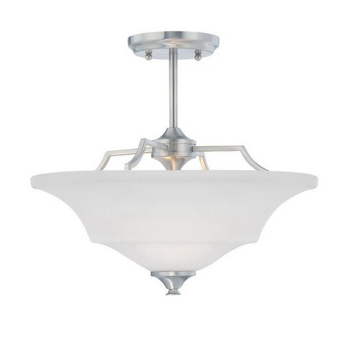 Thomas Lighting 161/4in W Brushed Nickel SemiFlush Mount Ceiling