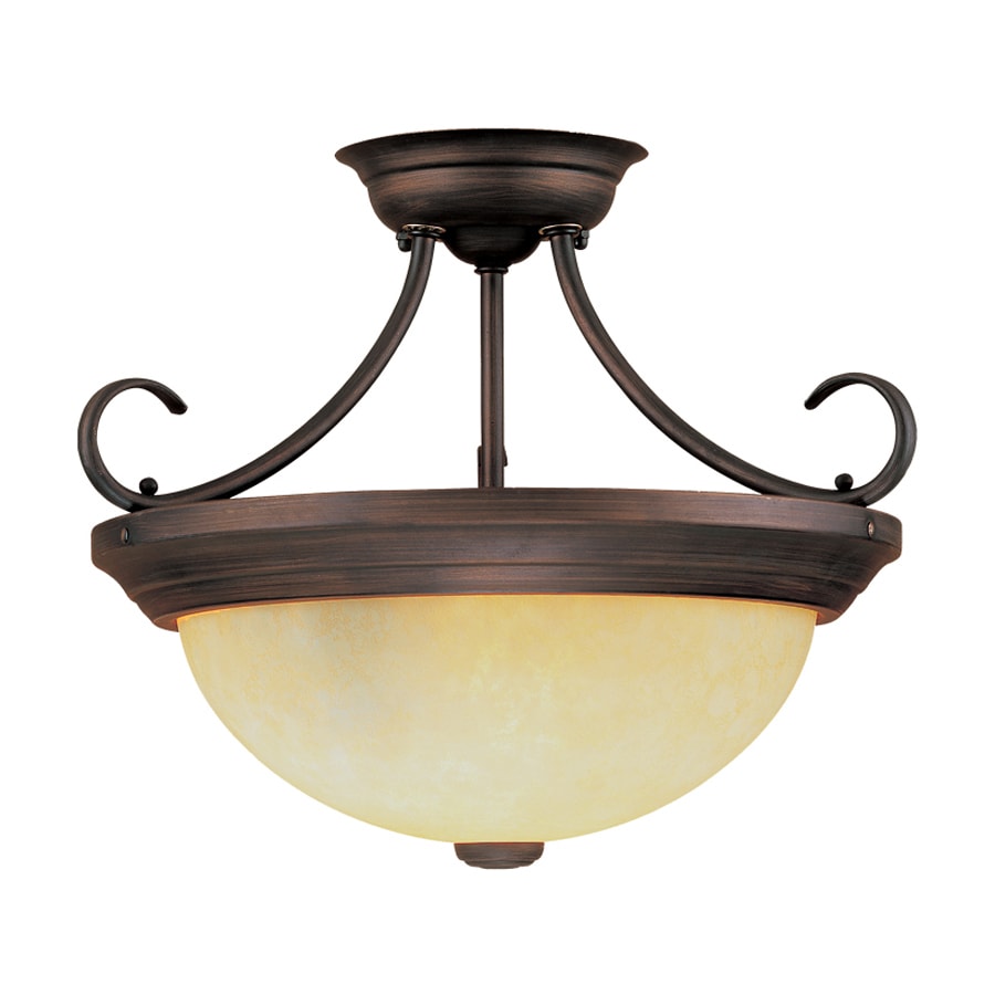 Millennium Lighting 13-in W Rubbed bronze Frosted Glass ...