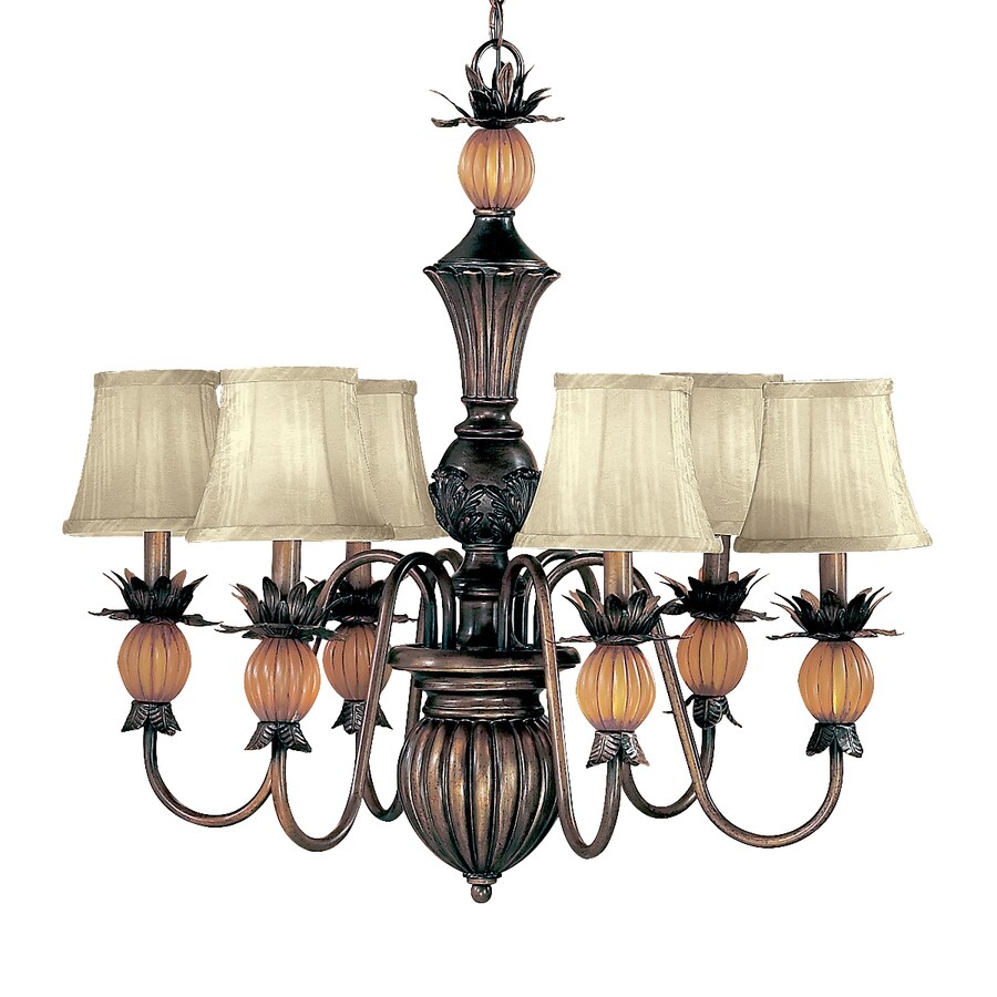 Classic Lighting Topaz 28-in 6-Light Copper Bronze Tropical Shaded