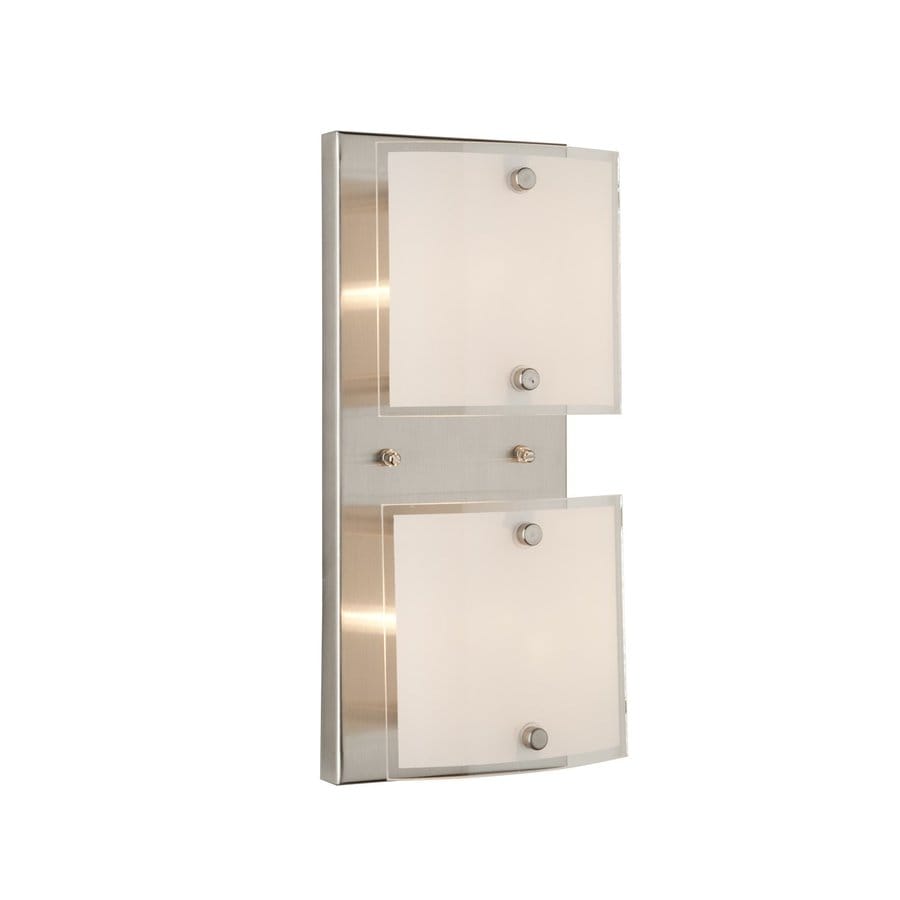 Shop Artcraft Lighting Brentwood 2-Light 4.8-in Brushed Nickel Square Vanity Light at Lowes.com