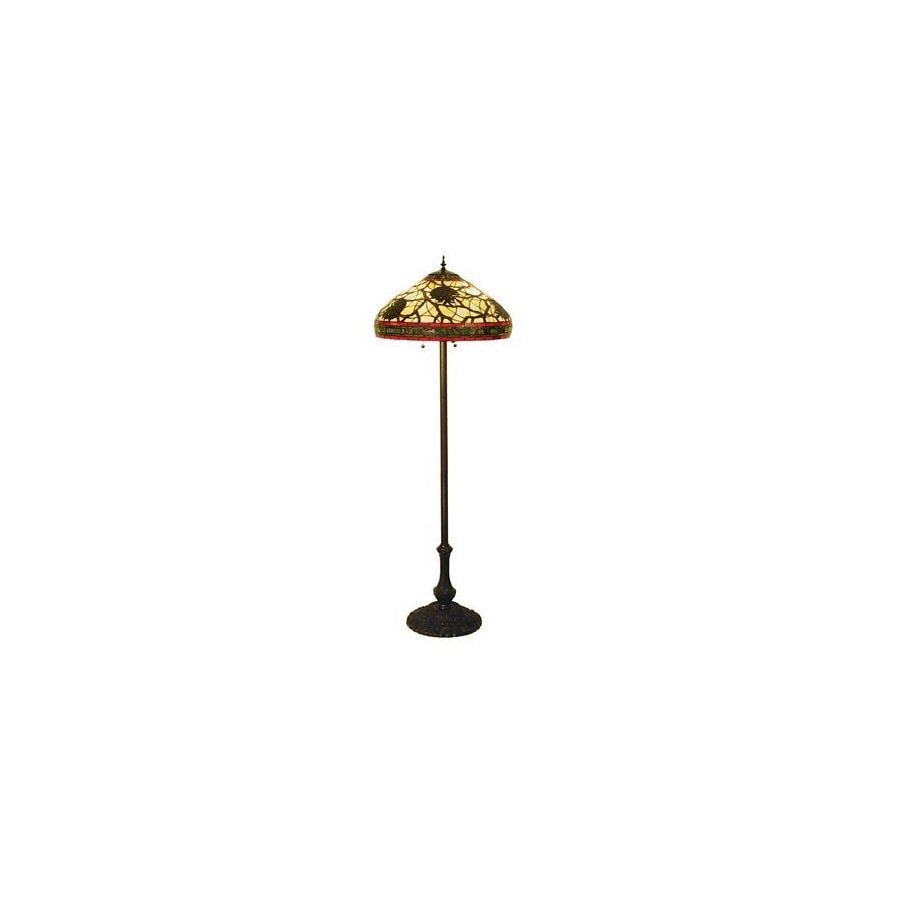 Meyda Tiffany 63 In Mahogany Bronze Tiffany Style Floor Lamp With Glass Shade In The Floor Lamps Department At Lowes Com