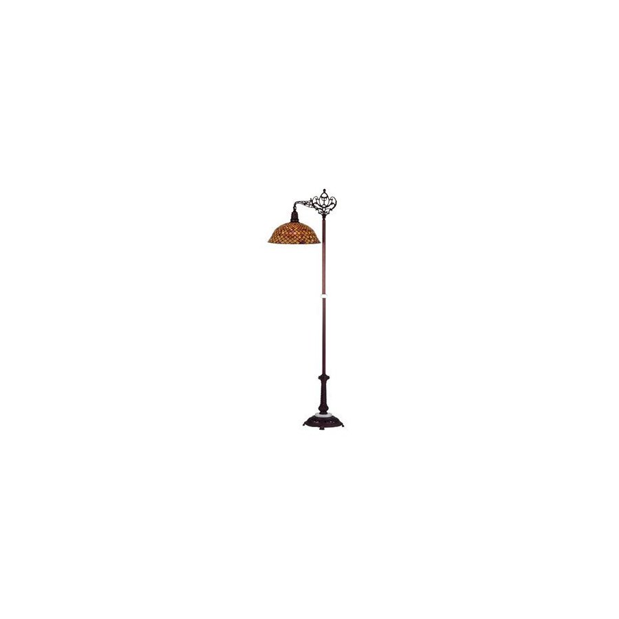 Meyda Tiffany 69 In Mahogany Bronze Floor Lamp With Glass Shade In The Floor Lamps Department At Lowes Com