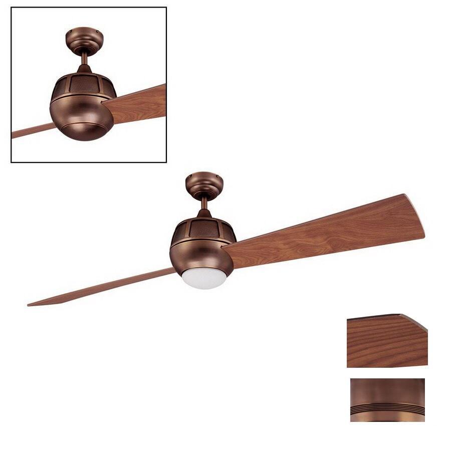 Kendal Lighting AC17260-ARB 60-in Ova Architectural Bronze Ceiling Fan with Light Kit and Remote