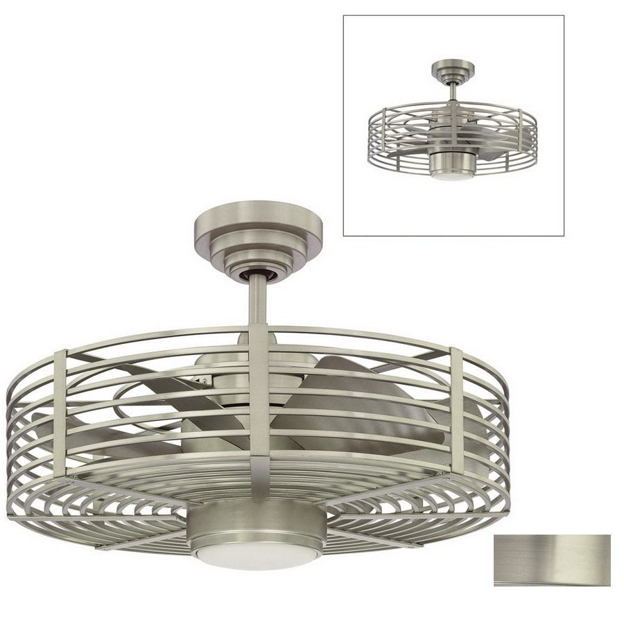 Kendal Lighting 23in Enclave Satin Nickel Ceiling Fan with Light Kit