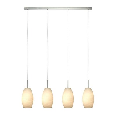 Batista 1 40 In W 4 Light Matte Nickel Modern Contemporary Kitchen Island With White Shade Batista 1 40 In W 4 Light Matte Nickel Modern Contemporary Kitchen Island With White Shade