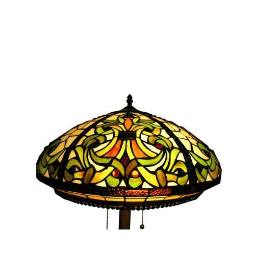 Warehouse of Tiffany 62in Bronze TiffanyStyle Shaded Floor Lamp with