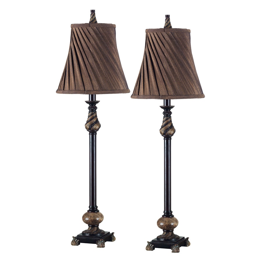 Kenroy Home 33.5-in Oil Rubbed Bronze Buffet Table Lamp with Fabric