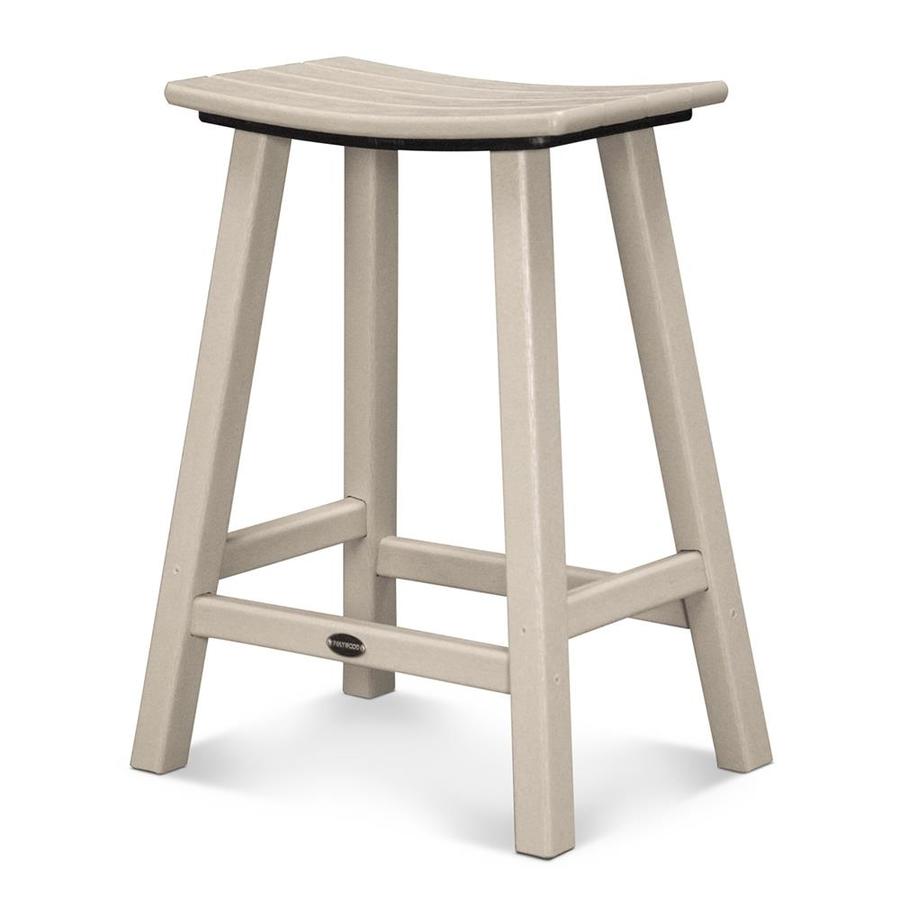 POLYWOOD Plastic Bar Stool Chair with Slat Seat at