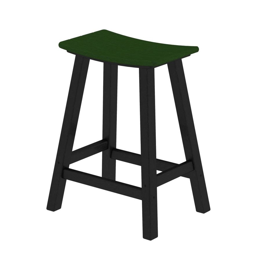 POLYWOOD Contempo Green Plastic Patio Bar Stool Chair at Lowes.com