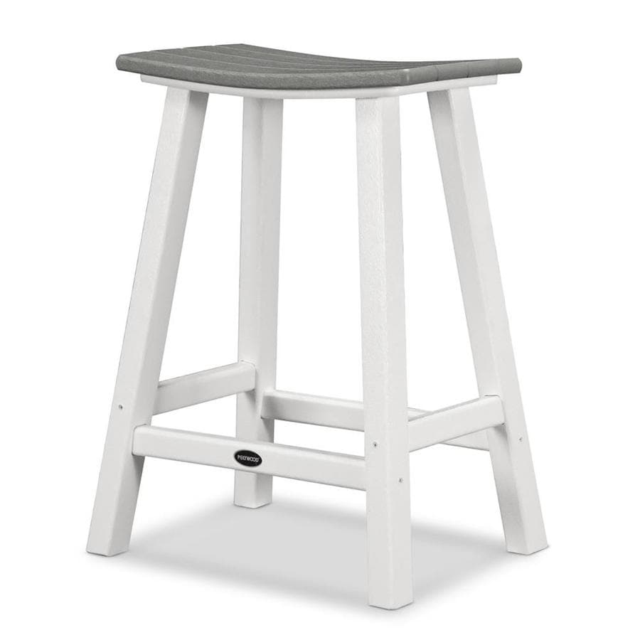 POLYWOOD Contempo Plastic Bar Stool Chair with Slat Seat at
