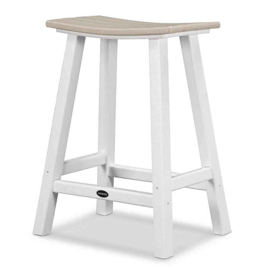 POLYWOOD Contempo Plastic Bar Stool Chair with Slat Seat at