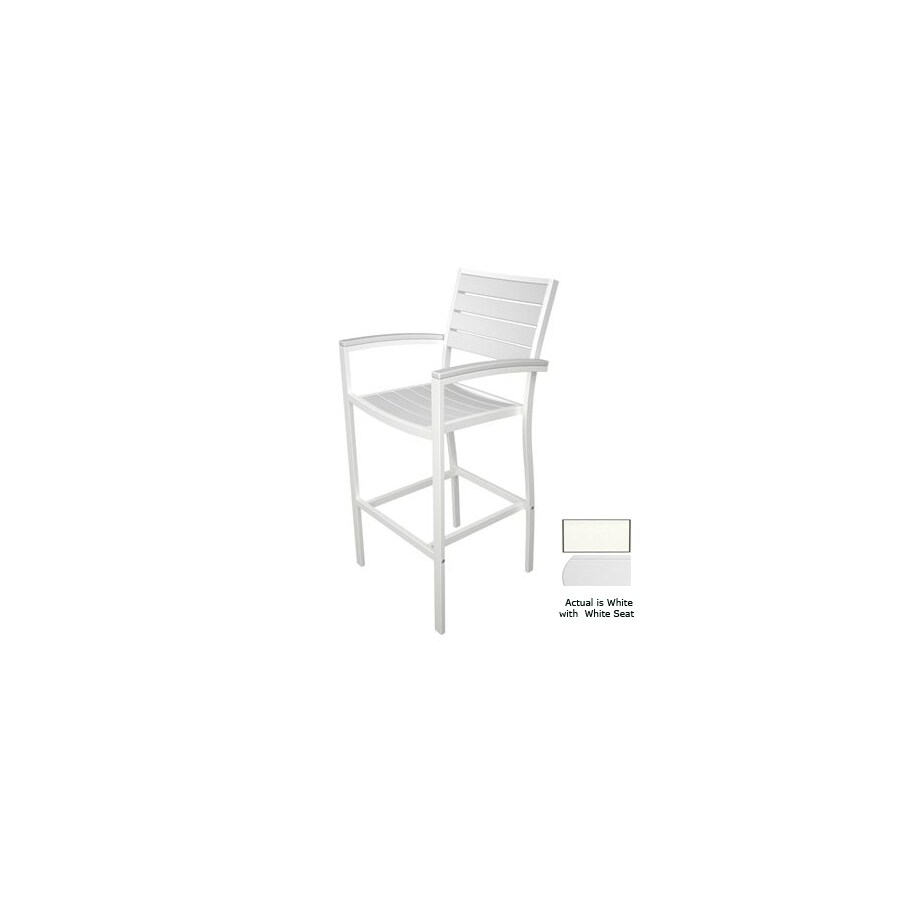 POLYWOOD A202FAWWH Euro Patio Bar-Height Chair