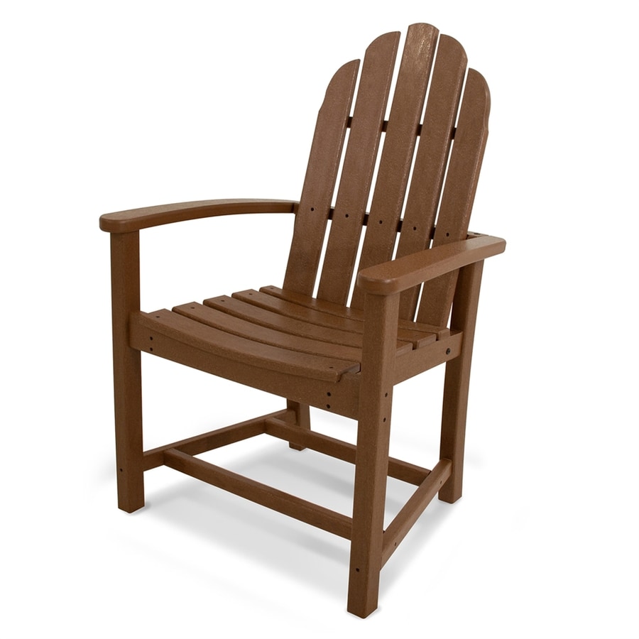 POLYWOOD ADD200TE Classic Adirondack Plastic Dining Chair with Slat Seat