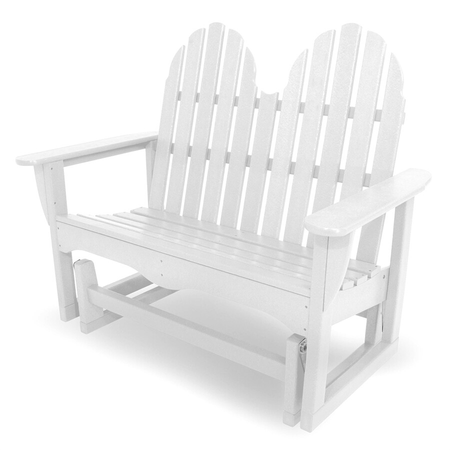 POLYWOOD Classic Adirondack 28in W x 48.5in L White Plastic Patio