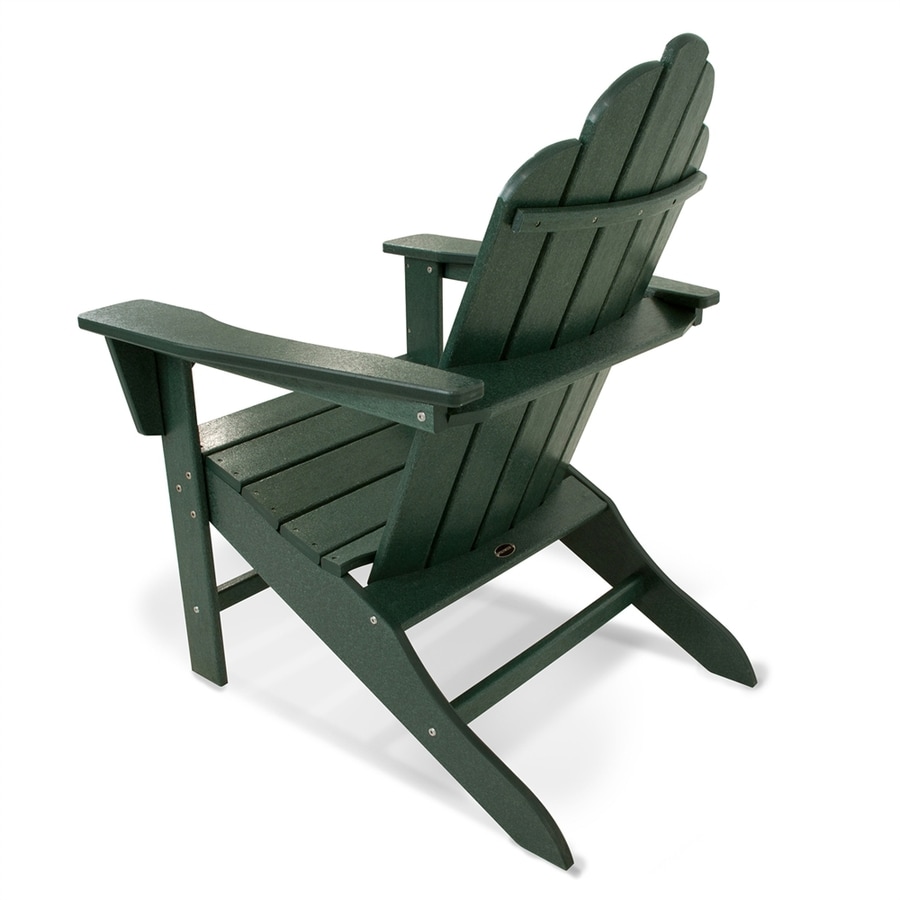 POLYWOOD Long Island Green Plastic Patio Adirondack Chair in the Patio ...