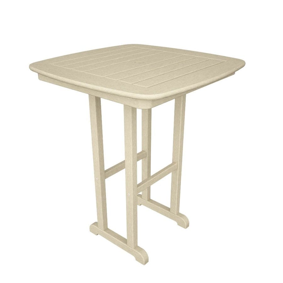 POLYWOOD NCRT31SA Nautical 31-in W x 31-in L Square Plastic Bar Table