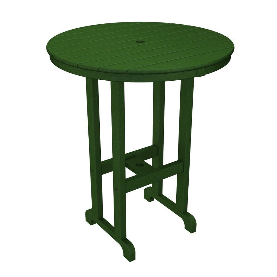 POLYWOOD La Casa Cafe 35.12in W x 35.12in L Round Plastic Bar Table