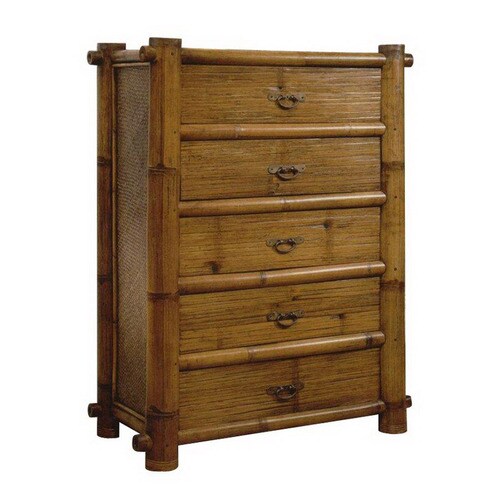 Hospitality Rattan Hawaii Natural 5 Drawer Dresser At Lowes Com