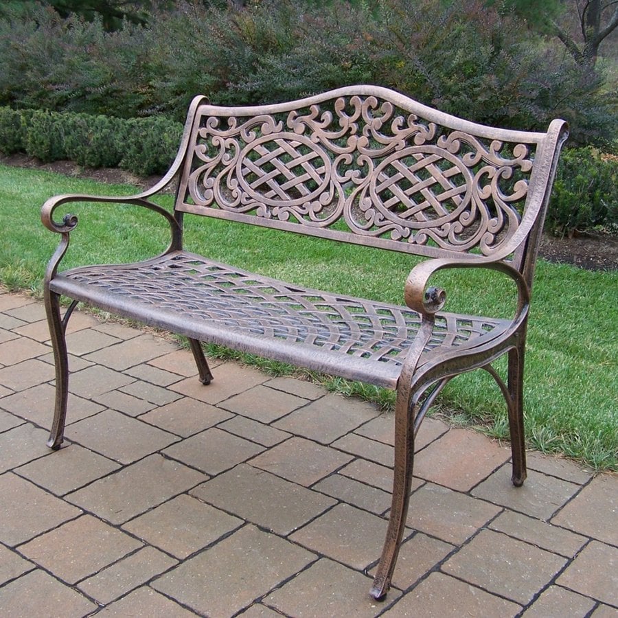 Oakland Living 35-1/2-in L Aluminum Patio Bench at Lowes.com Oakland Living 35-1/2-in L Aluminum Patio Bench at Lowes.com on Lowes Outdoor Living id=86795