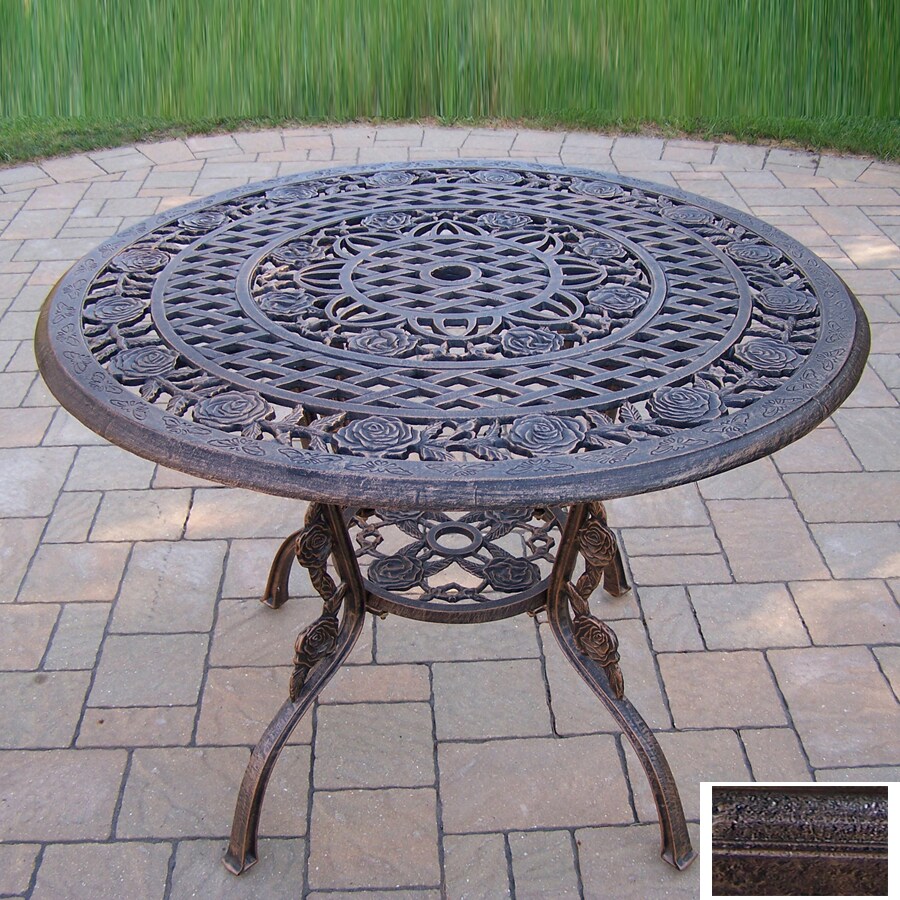 Oakland Living Tea Rose 42 In X 42 In Cast Aluminum Round Patio Dining Table At 2062