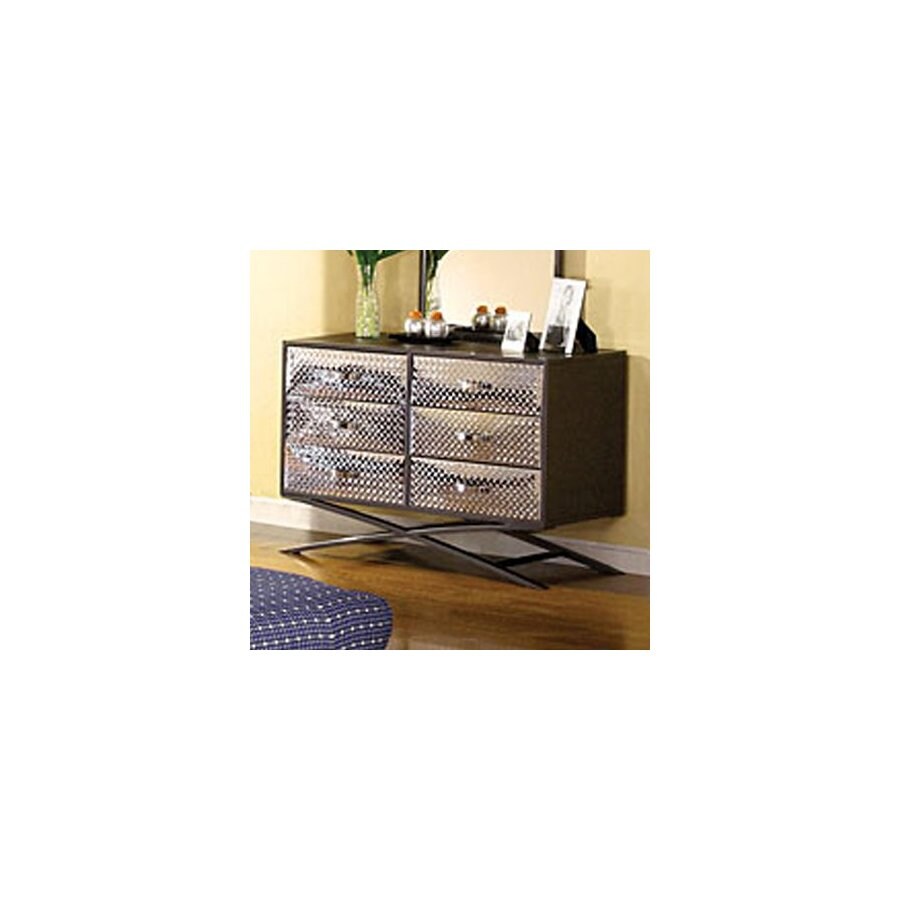 Furniture Of America Metro Gun Metal Gray 6 Drawer Dresser In The Dressers Department At Lowes Com