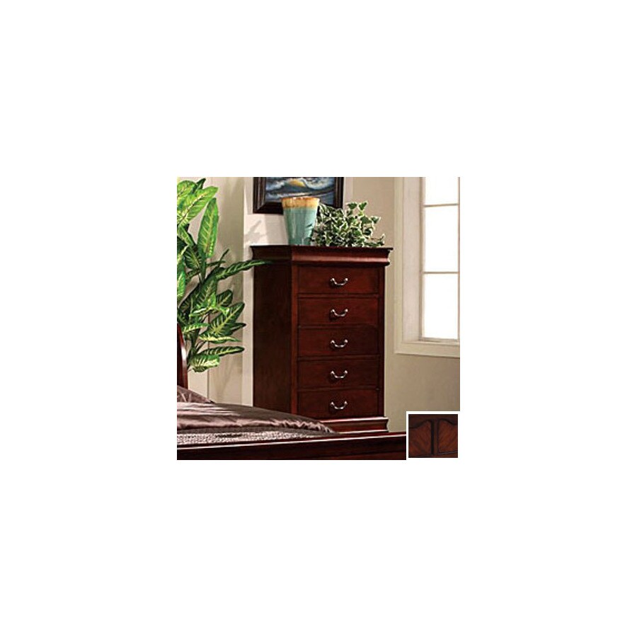 Furniture Of America Louis Philippe Dark Cherry 5 Drawer Dresser In The Dressers Department At Lowes Com