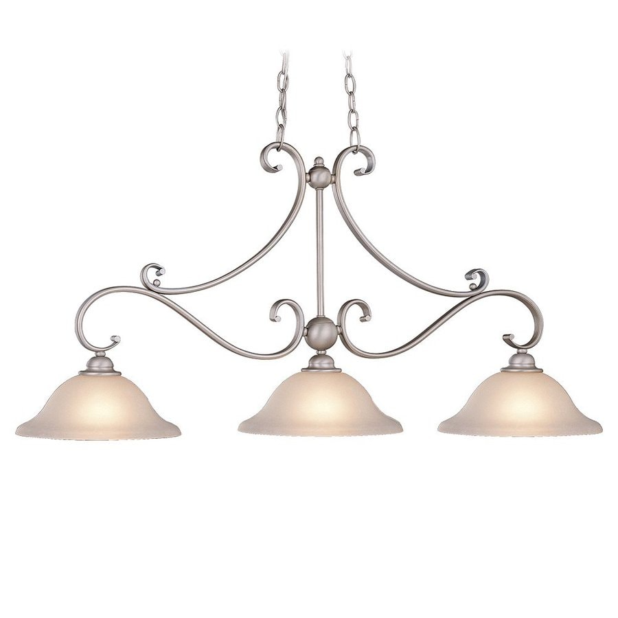 shop cascadia lighting monrovia 11-in w 3-light brushed nickel