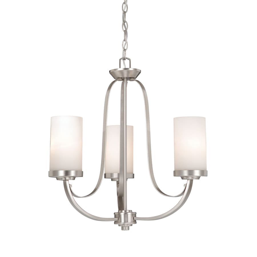 Cascadia Lighting Oxford 20in 3Light Brushed Nickel Shaded Chandelier