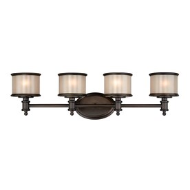 Vanity Lights At Lowes Cascadia Lighting Carlisle 4 Light 30 25 In Le Bronze Drum Vanity