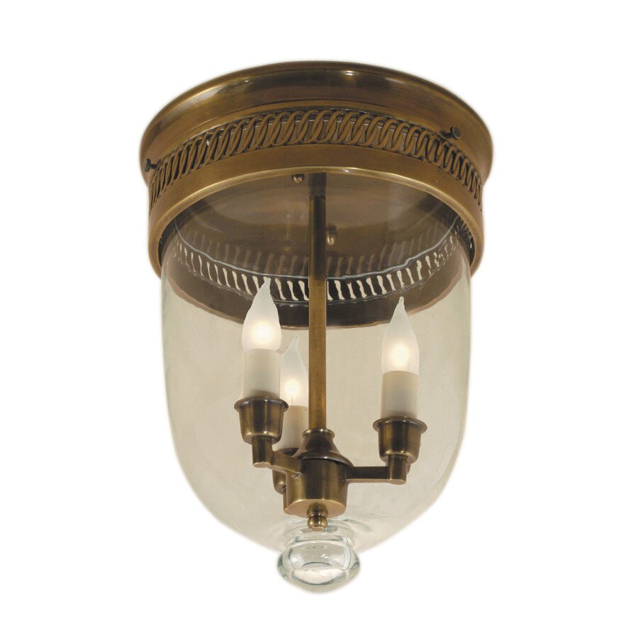 JVI Designs 1018-02-CLEAR 1-Light 8-in Weathered Bronze Flush Mount Light